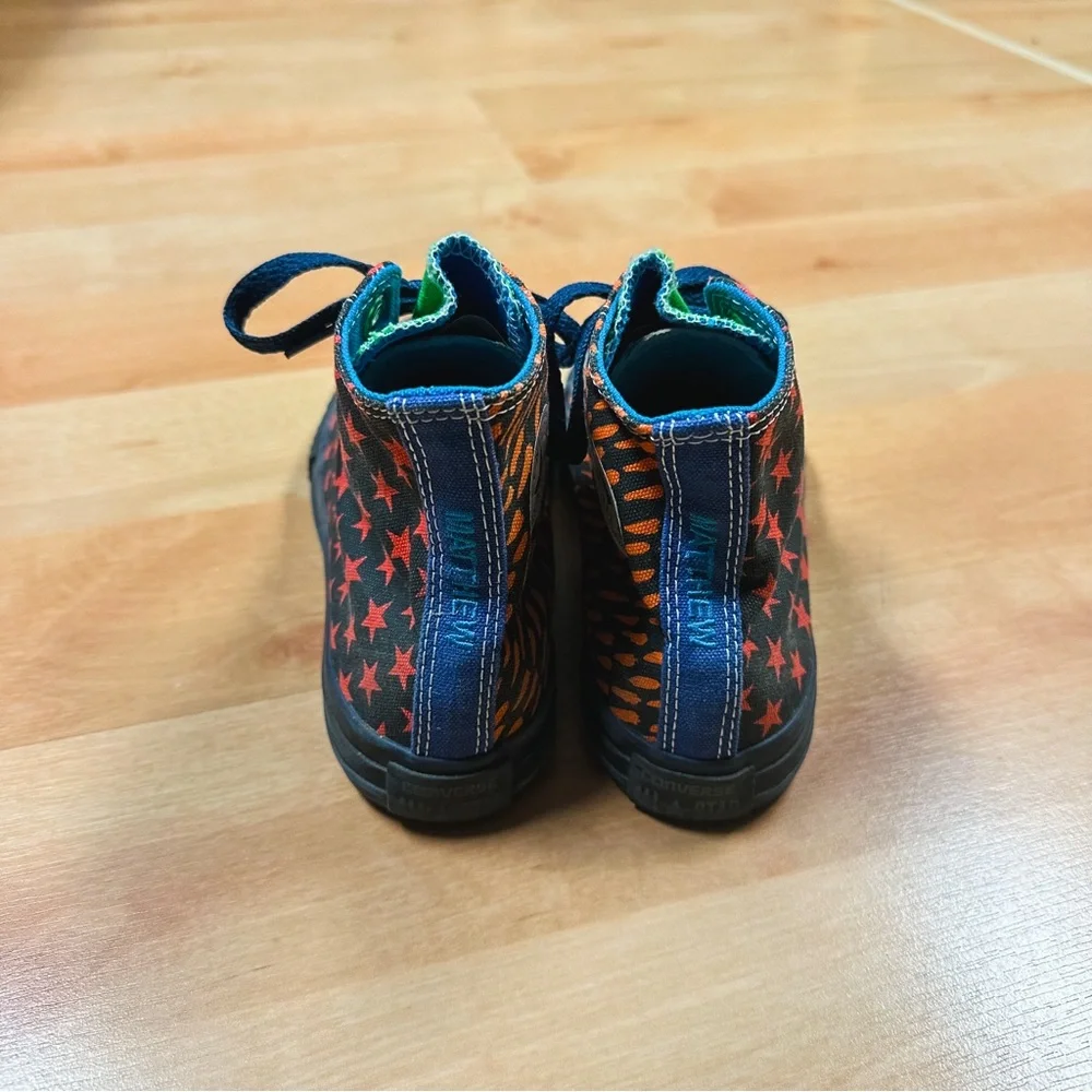 Chuck Taylor All Star High Top Black Multi-Color Graphic Sneakers Kids Size 2.5
